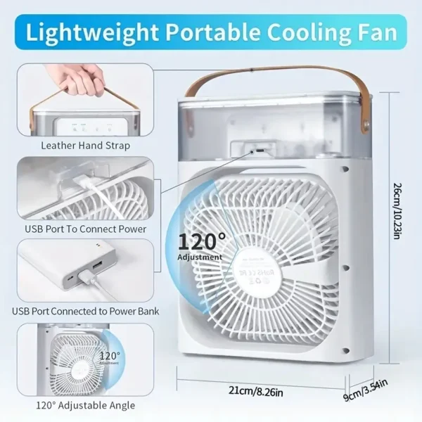 Evaporative Cooler & Sprayer Fan – Portable Air Conditioner & Humidifier - Image 6