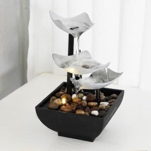LED Indoor Water Fountain – Automatic Flow with Reflective Light for Home & Office Décor