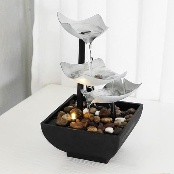 LED Indoor Water Fountain – Automatic Flow with Reflective Light for Home & Office Décor