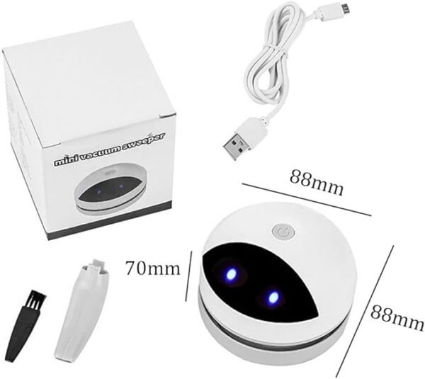 Zebbyee Mini Desktop Vacuum – USB Rechargeable Table Dust Cleaner for Home, Office & Keyboard - Image 6