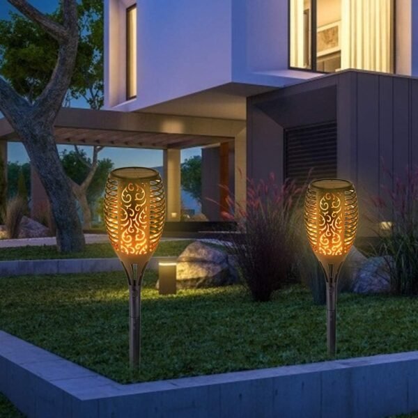 Solar Garden Torch Lights – Outdoor Waterproof LED Torch Pathway Decor - Image 2