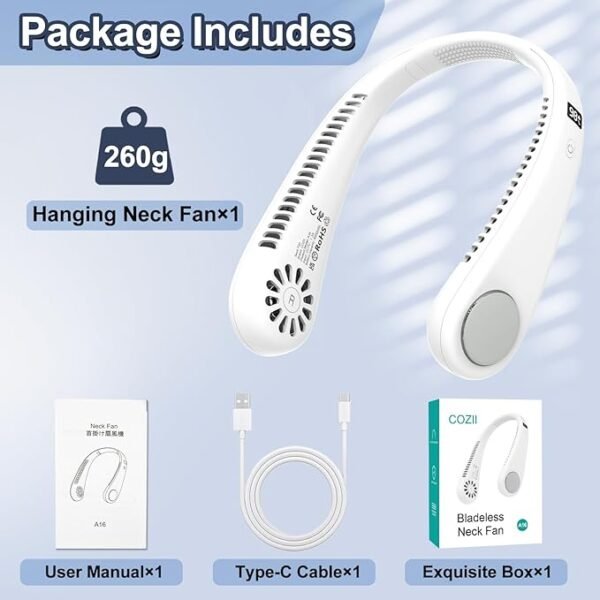 COZII Portable Rechargeable Fan – Compact 3-Speed USB Desk & Camping Fan - Image 4