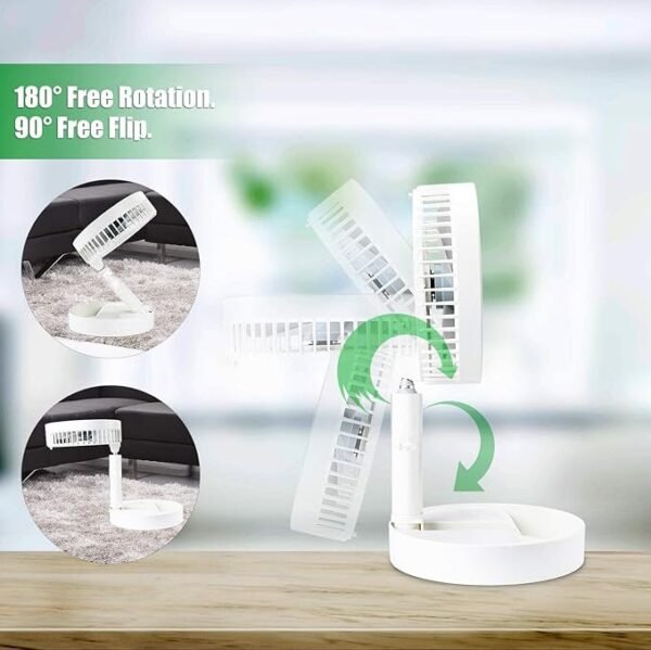 SDYXJ Telescopic Rechargeable Fan – 4-Speed Foldable Fan with Remote & USB Charging - Image 4