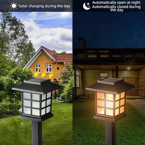 Outdoor Waterproof Lantern – Solar/USB Rustic Garden Torch Lantern - Image 6