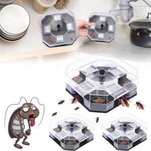 Homarket Non‑Toxic Reusable Cockroach Trap Box – 3‑Pack