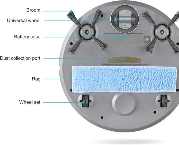 TITA‑DONG Smart Robot Sweeper – USB Rechargeable Dry/Wet Cleaning + Humidifying Spray - Image 4