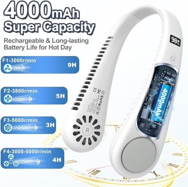 COZII Portable Rechargeable Fan – Compact 3-Speed USB Desk & Camping Fan - Image 6