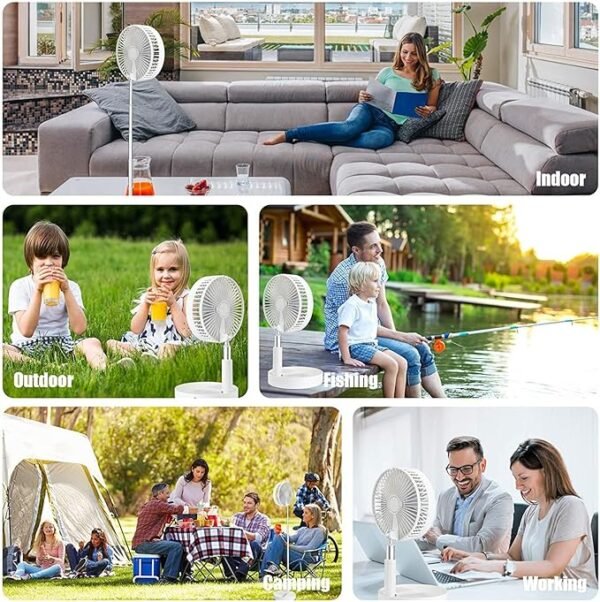 SDYXJ Telescopic Rechargeable Fan – 4-Speed Foldable Fan with Remote & USB Charging - Image 3