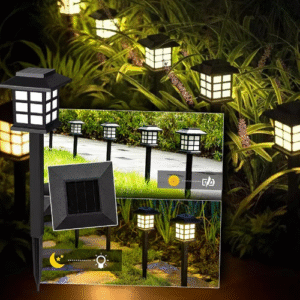 Outdoor Waterproof Lantern – Solar/USB Rustic Garden Torch Lantern